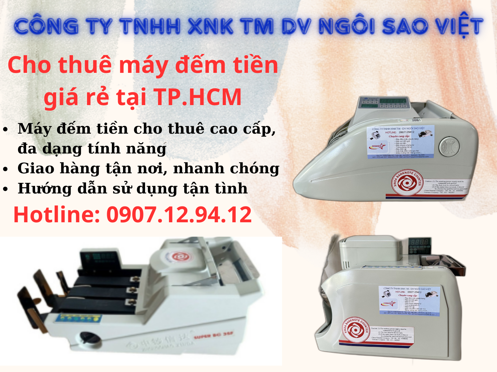 Cho thuê máy đếm tiền giá rẻ tại TPHCM