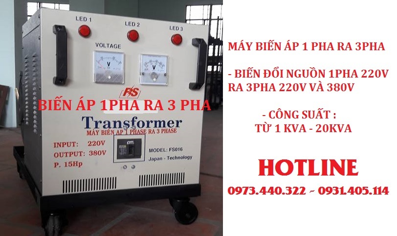 MÁY BIẾN ÁP 1 PHA RA 3PHA