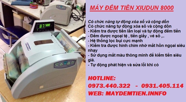 máy đếm tiền xiudun 8000